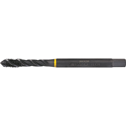 Machine Tap, M6 x 1mm, Metric Coarse, Spiral Flute, Vanadium High Speed Steel, Steam Tempered, Yellow