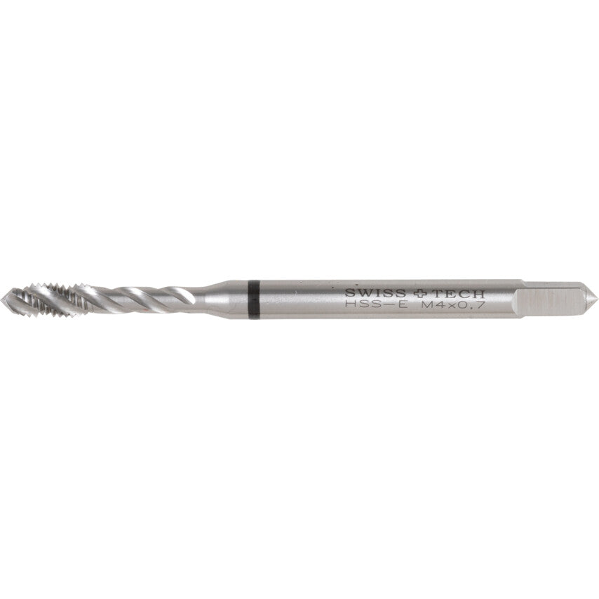 Machine Tap, M4 x 0.7mm, Metric Coarse, Spiral Flute, Cobalt High Speed Steel, Bright