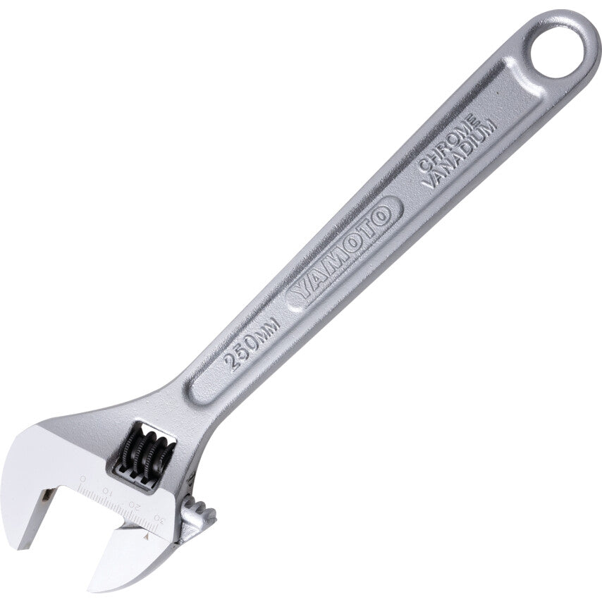 Adjustable Spanner, Chrome Vanadium Steel, 10in./250mm Length, 30mm Jaw Capacity