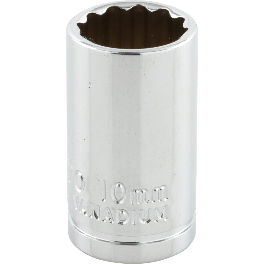 1/4in. Drive, Standard Hexagon Socket, 10mm, Metric, Polished Finish