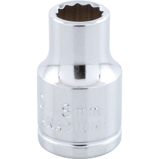 1/4in. Drive, Standard Hexagon Socket, 1/2in. AF, Polished Finish
