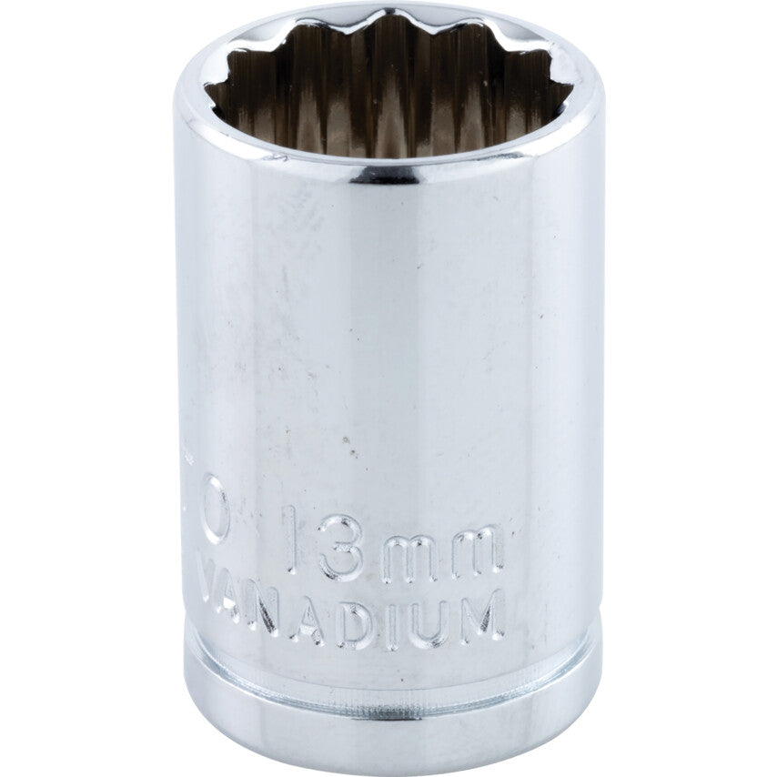 3/8in. Drive, Standard Bi-Hexagon Socket, 13mm, Metric, Polished Finish