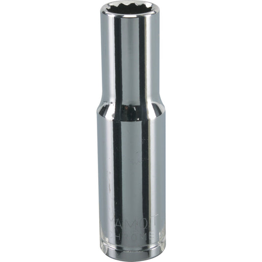 1/4in. Drive, Deep Bi-Hexagon Socket, 12mm, Metric, Polished Finish