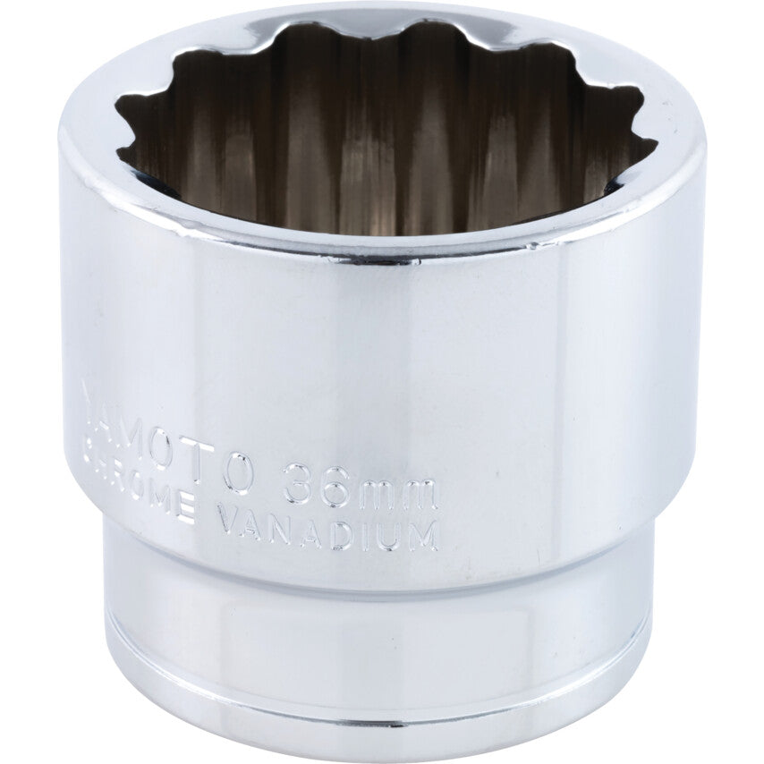 1/2in. Drive, Standard Bi-Hexagon Socket, 36mm, Metric, Polished Finish
