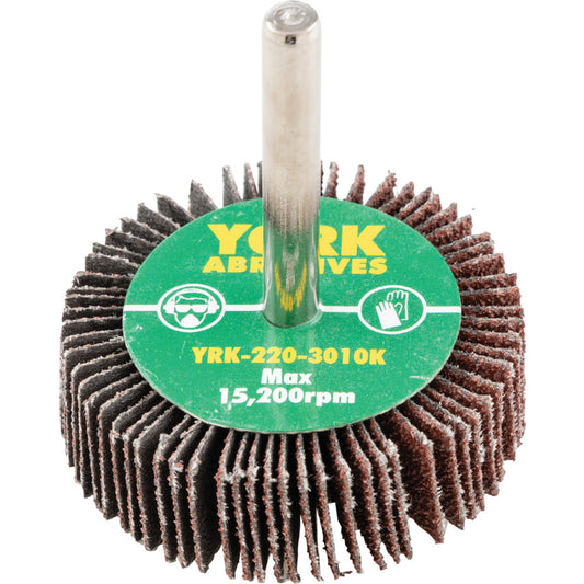 Flap Wheel, 50 x 15mm, P60, Aluminium Oxide, 6mm Shank