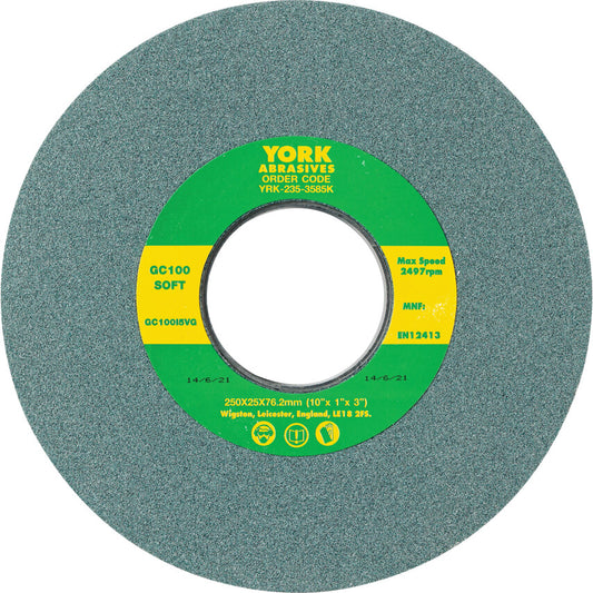 Grinding Wheel, 256 x 25 x 76.2mm, C100, Silicon Carbide