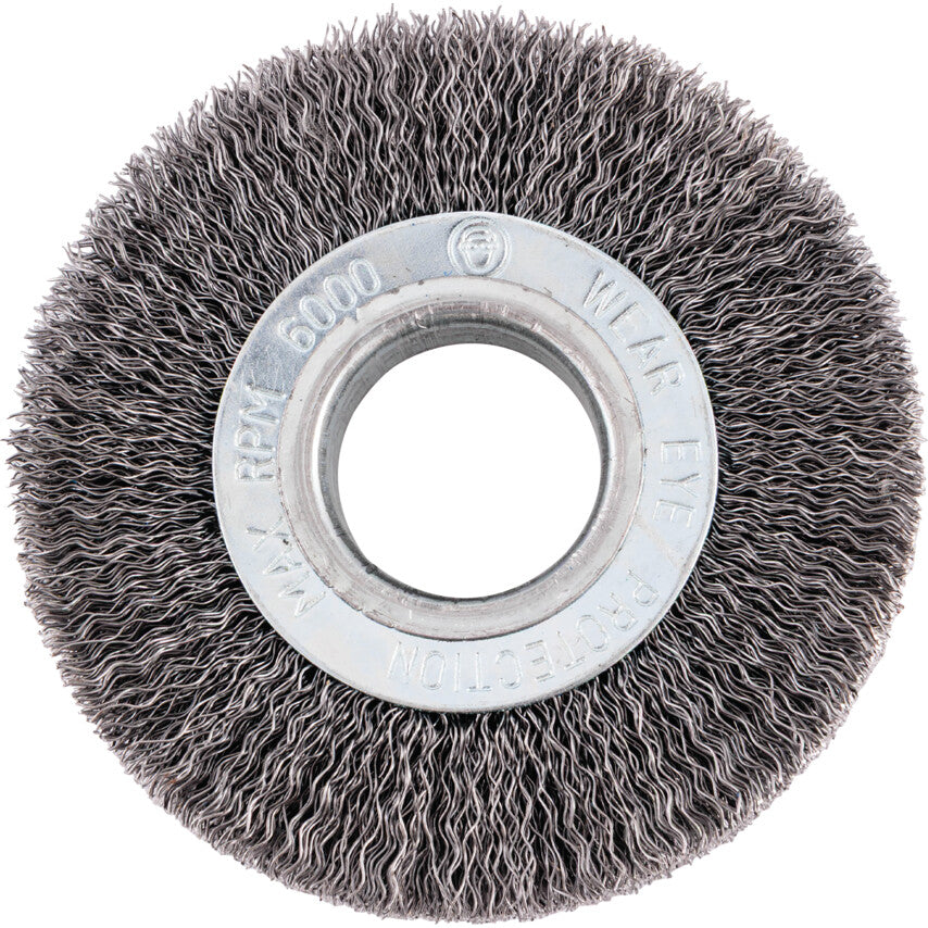Industrial Rotary Wire Brush - Crimped - 30 SWG  - 100 x 20 x 30mm