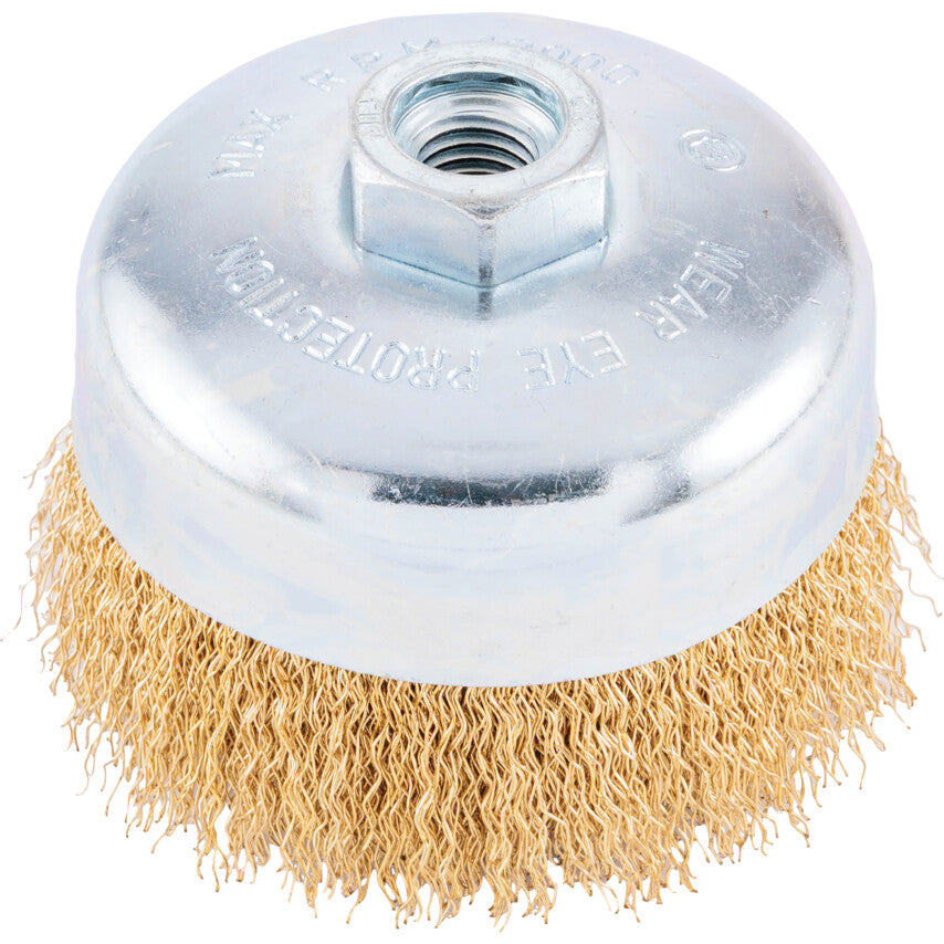 100mm x M14 Cup Brush Twist Knot  - Brass Coated Steel Wire - 30SWG