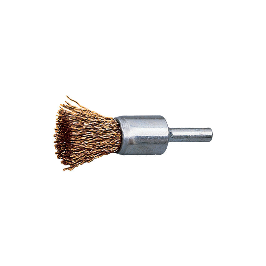 12mm Brass, Crimped Wire Flat End De-carbonising Brush - 30SWG