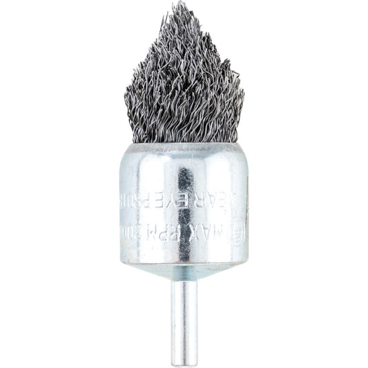 30mm Crimped Wire, Pointed End De-carbonising Brush - 30SWG